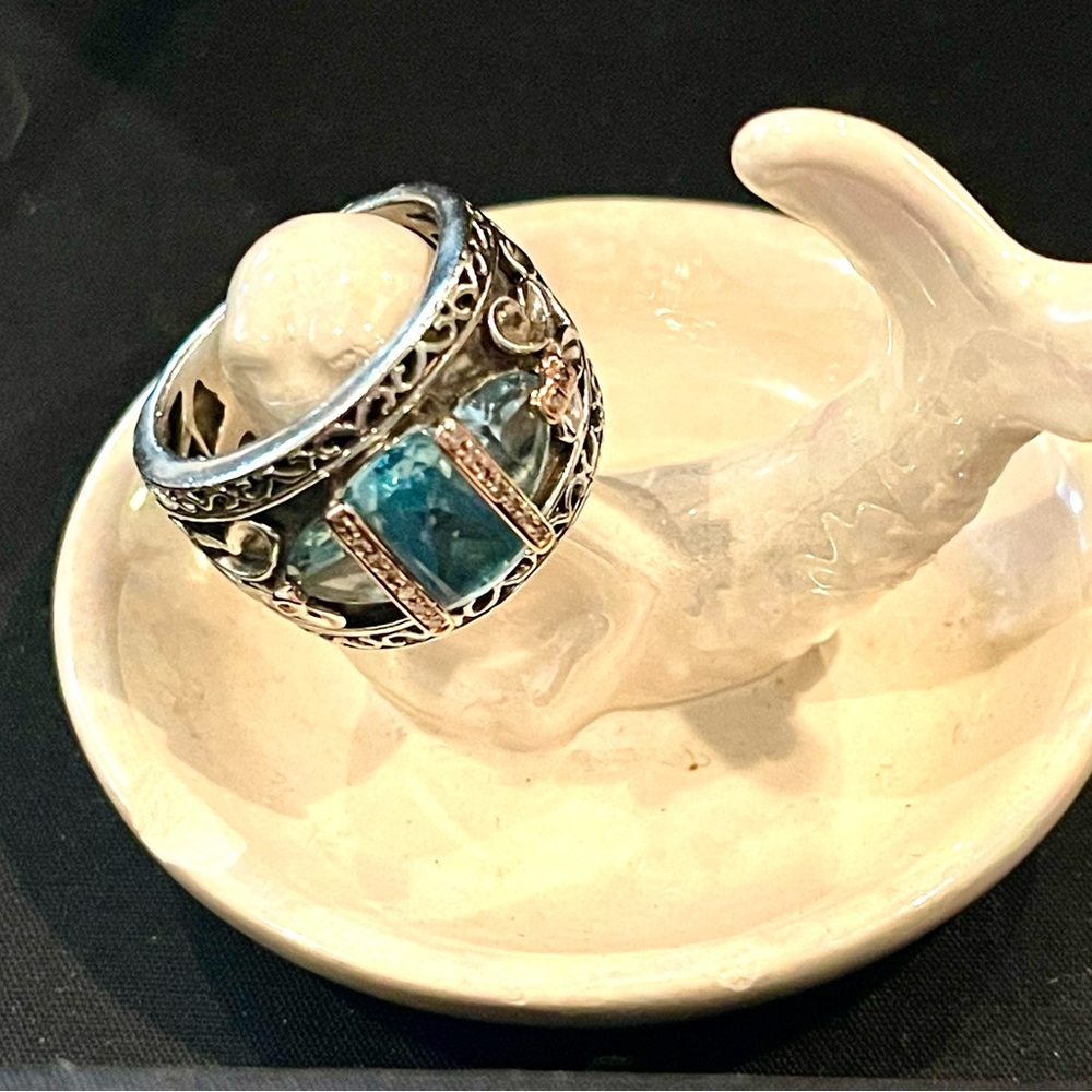 Breuning Silver & Blue Topaz Ring